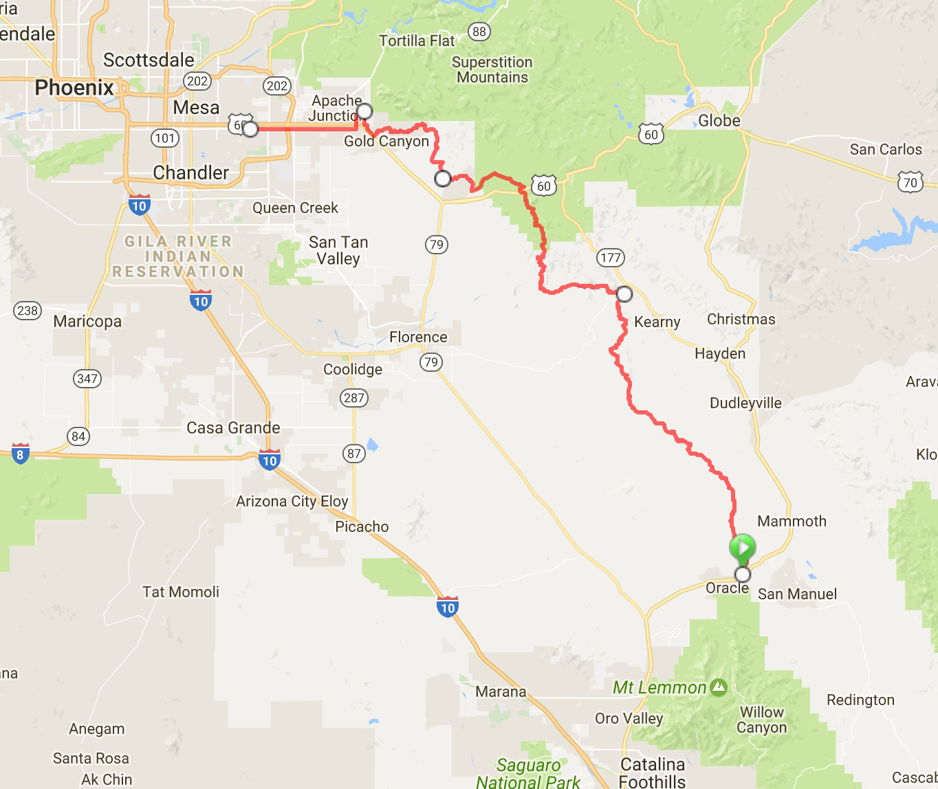 Final route up the AZT